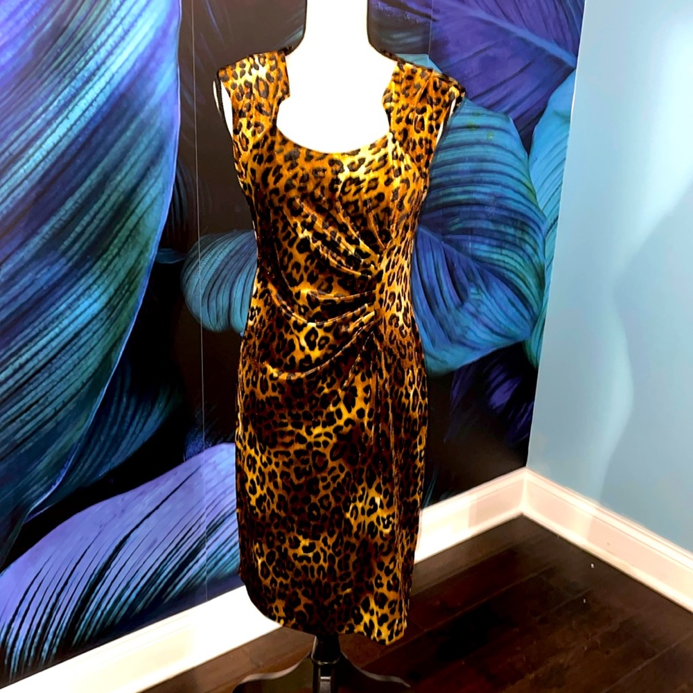 Leopard Print Velvet Dress